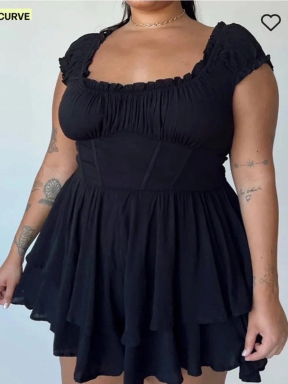 Princess Polly Curve Black Tahiti Corset Romper Size US 16